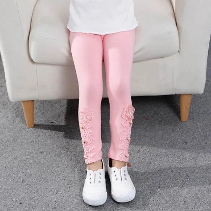 Леггинсы для девочек весенне-осенние новые стильные детские штаны для маленьких девочек брюки для маленьких девочек верхняя одежда эластичная одежда в западном стиле