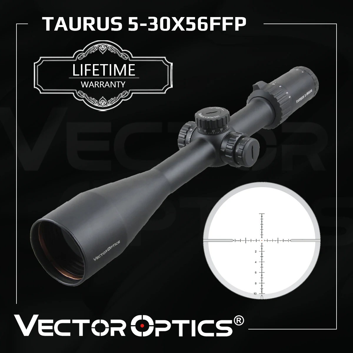 Tactical Riflescope Vector-Optics Taurus Military First Focal Long-Range 5-30x56 Plane