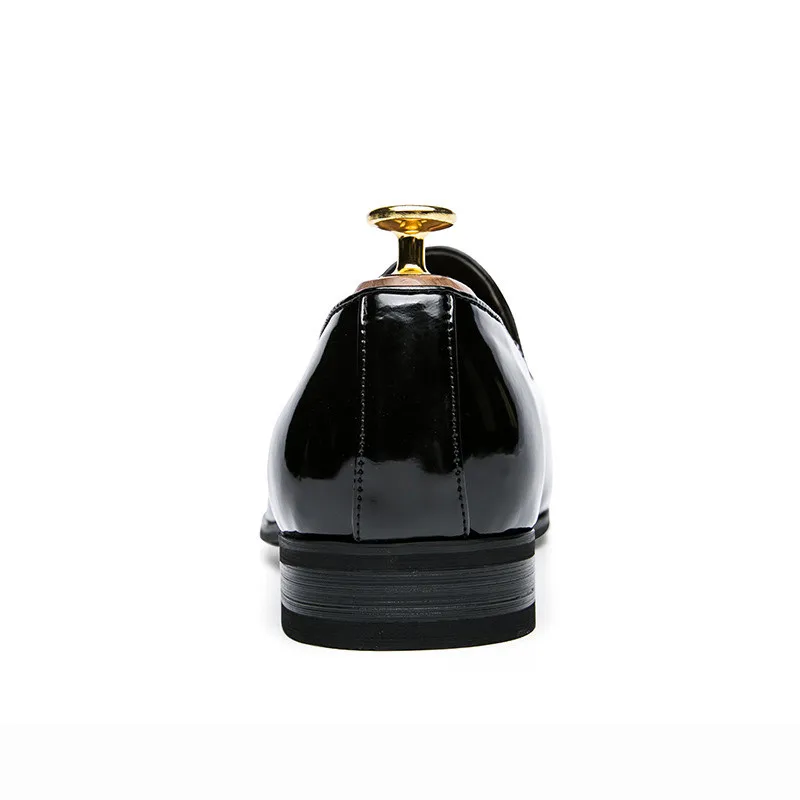 Мужские модельные лоферы в стиле ретро; элегантные деловые Брендовые мужские туфли в итальянском стиле; оксфорды; цвет золотой, черный; удобная мужская обувь; MJ-32