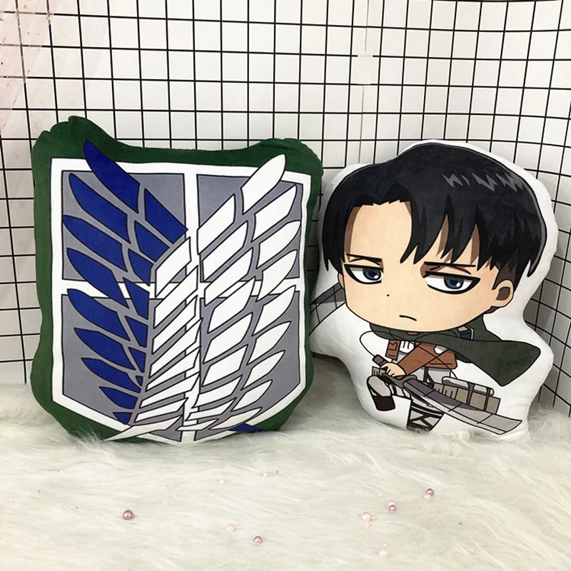 

10/40cm Attack on Tittan Plush Pillow Anime Soft Stuffed Doll Eren Yeager Mikasa Ackerman Armin Arlert Plush Cushion Plushie Toy