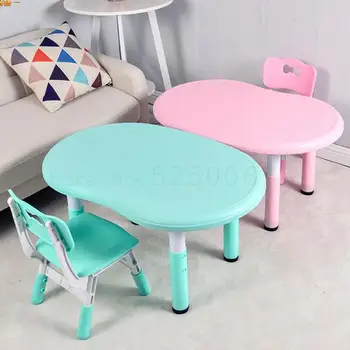 

Children's Desk And Chair Suit Can Lift And Lift Elementary School Pupils'study Desks In Simple Plastic Kindergarten