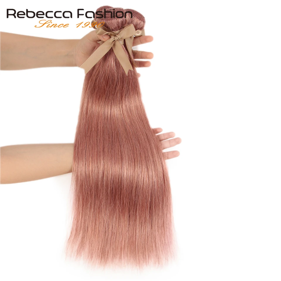 Ребекка S розовый светлые 8# волосы пряди бразильские прямые волосы Remy, Пряди человеческих волос для наращивания 10 до 26 дюймов 1/3/4 пряди