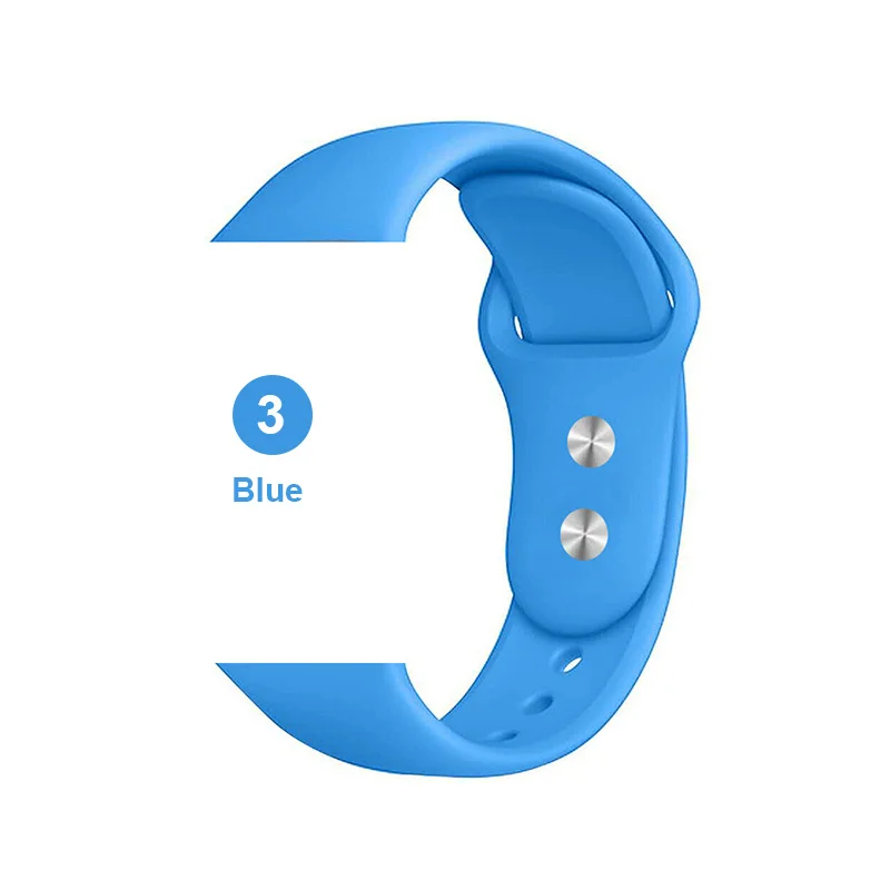 3 Силиконовый спортивный ремешок для часов Apple Watch 5 4 3 2 1 38 мм 42 мм ремешок для часов iwatch 40 мм 44 мм силиконовый браслет - Цвет ремешка: 3