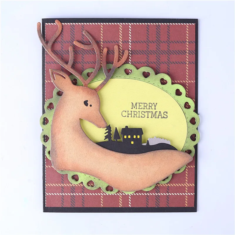 CJCrafts Merry Christmas Elk металлические режущие штампы новые для изготовления открыток Скрапбукинг тиснение высечки трафарет ремесленные штампы