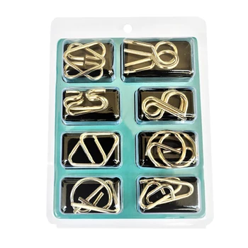 

8pcs/set Children Metal Wire Brain Teaser Anti Stress Cultivate Thinking Educational Adult Challenges IQ Test Fun Magic Trick
