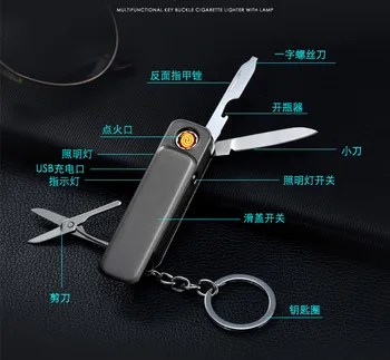 

Multifunctional lighter windproof cigarette lighter keychain lighter keychain lighter Cigarettes lighters smoking cakmaklar