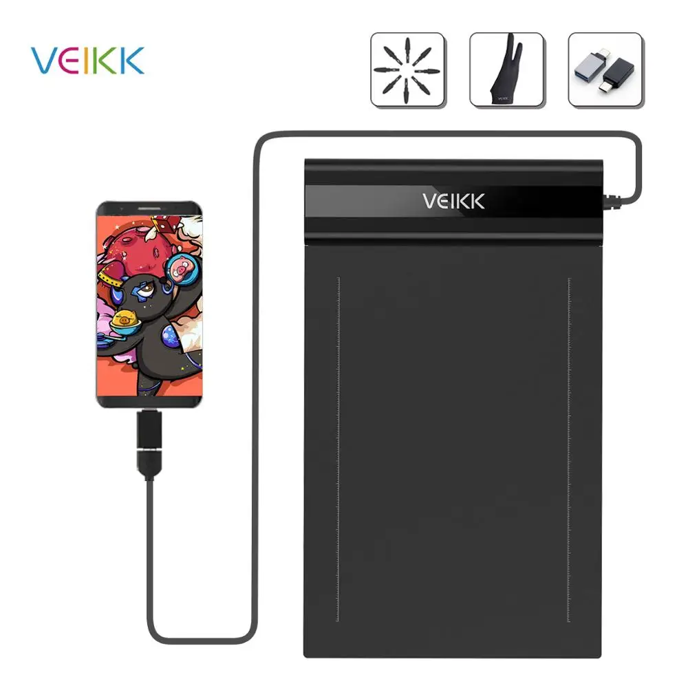 Графический планшет для рисования VEIKK S640 новый 6X4 дюймов цифровой онлайн обучения