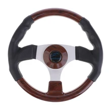 Замена 320 мм ПВХ кожа деревянный морской спорт Понтон Лодка руль и мягкая пена сцепление