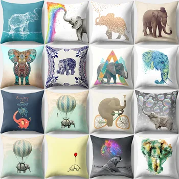

Elephant decorative pillowcase square pillowcase 45 * 45cm waist pillowcase decorative pillowcase car pillowcase