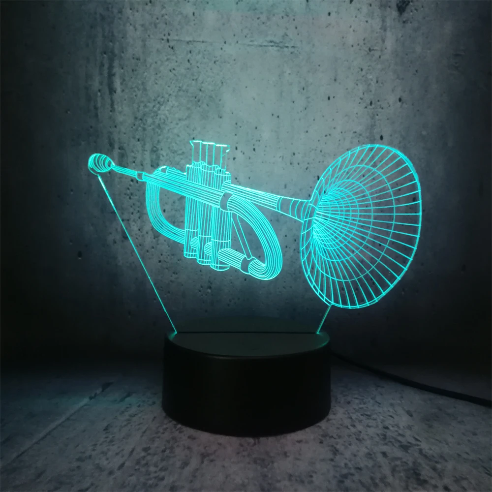 Музыкальный Прохладный светодиодный светильник для саксофона 3D Светодиодная