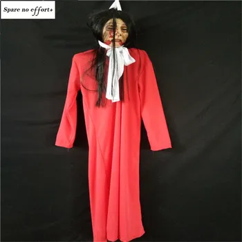 

Festival Tree Decor Scary Ornament Halloween Decoration Horror House Hanging Ghost Head Red Creepy Cloth Decoracion De Halloween