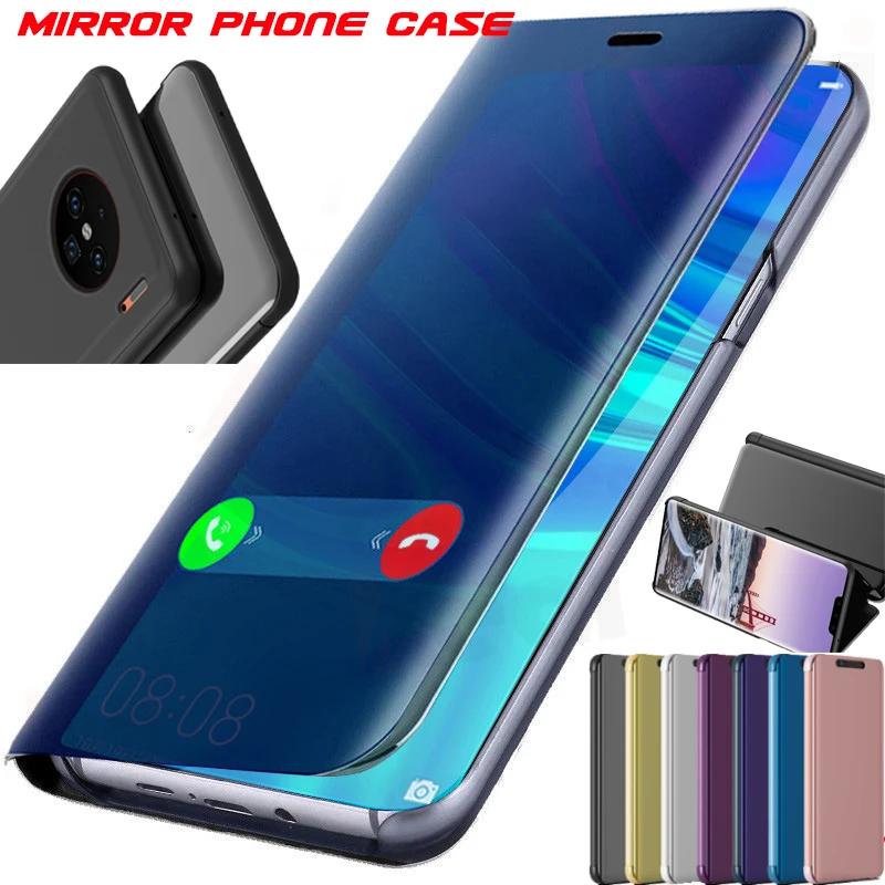 

Smart Mirror Flip Phone Case For Huawei 5 6 7 9 2019 Nova 2 4 5 Cover