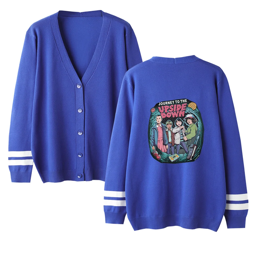 Забавные странные вещи, кардиган в стиле хип-хоп, Kpop, свитер для мужчин/женщин, Повседневный свитер с v-образным вырезом, свитер с странными вещами, Детские повседневные топы