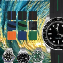 Водонепроницаемый ремешок для часов, резиновый силиконовый ремешок для ролевых часов, спортивный ремешок для часов Submariner GMT Master Day tona Deep sea Oyster