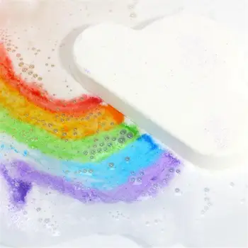 

Dropshipping Natural Cloud Rainbow Bath Salt Exfoliating Moisturizing Bubble Bath Bombs Ball Essential Oil Bath Ball