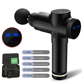 

Tissue Massage Gun Muscle Massager LCD Digital Muscle Pain Relief Management Fitness Exercising Body Relaxation Slimming Shaping