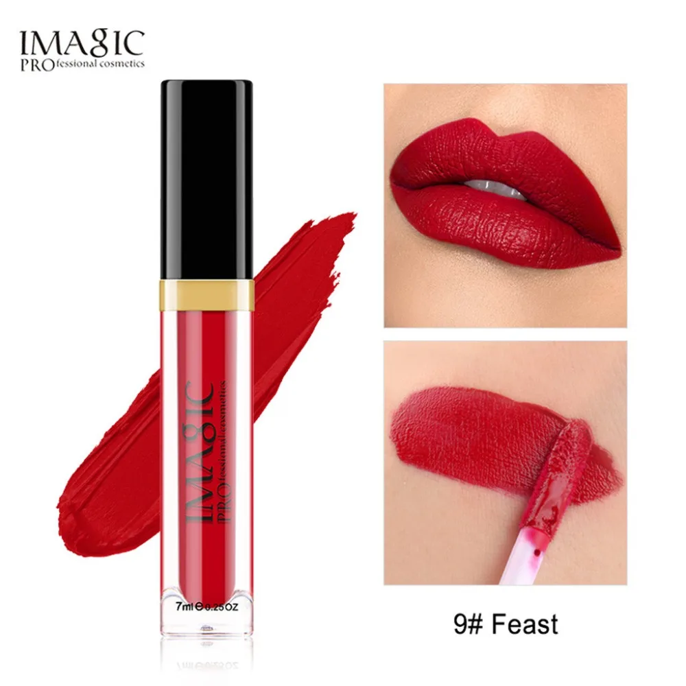 

imagic Liquid Lip gloss Moisturizer Velvet Metal Lipstick Cosmetic Beauty Makeup Nutritious Hydrating Waterproof Lip plumper
