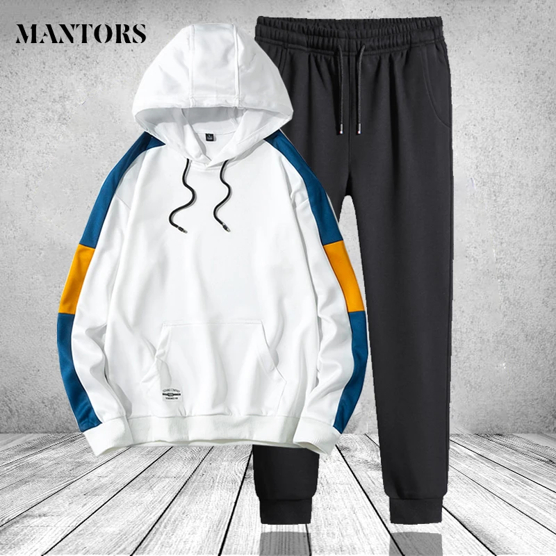 Pants Suit Casual-Sets Jogging Winter Men Brand 2pieces Male Autumn Plus-Size