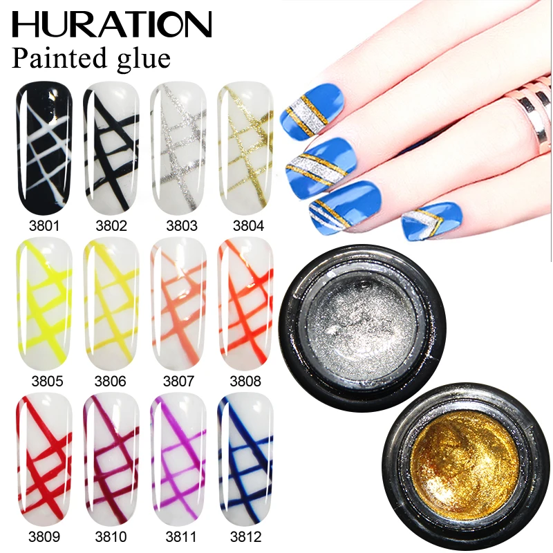 

Huration 3D Painted Nail Gel Polish Paint Silk Pull Spider Lacquers Soak Off Long Lasting Vernis Color UV LED Gel Nail Polish