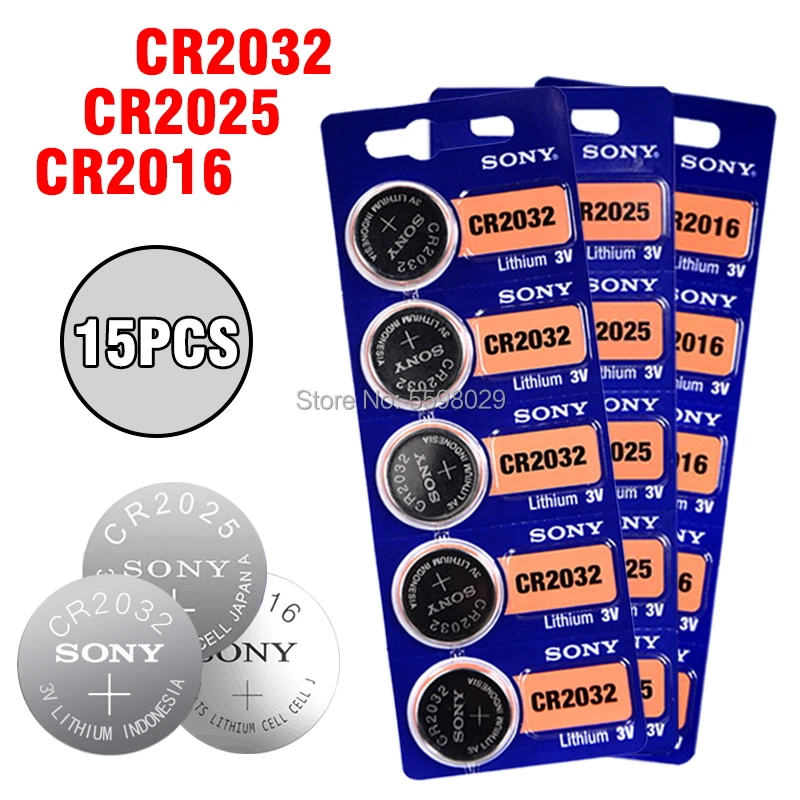 Кнопочная батарея SONY CR2032 CR2025 CR2016 литиевые аккумуляторы для часов игрушек