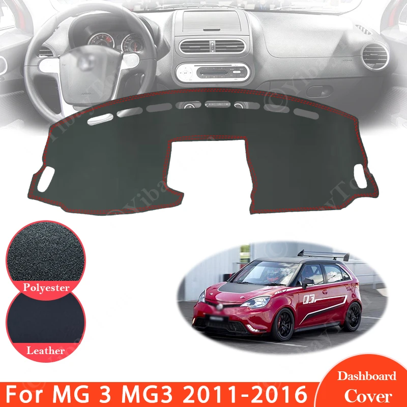 rv tire covers For MG 3 MG3 2011 ~ 2016 Anti-Slip Leather Mat Dashboard Cover Pad Sunshade Dashmat Carpet Car Accessories 2012 2013 2014 2015 umbrella car shade