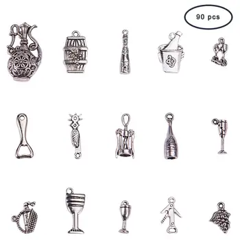 

1 Box Tibetan Style Alloy Pendant for Craft Making Antique Silver Mixed Shapes