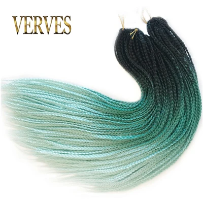VERVES box плетеные косы 24 дюйма 22 Корни/упаковка серый Омбре синтетическое плетение волос тепловое волокно оптом вязанная коса - Цвет: T4/изумрудный