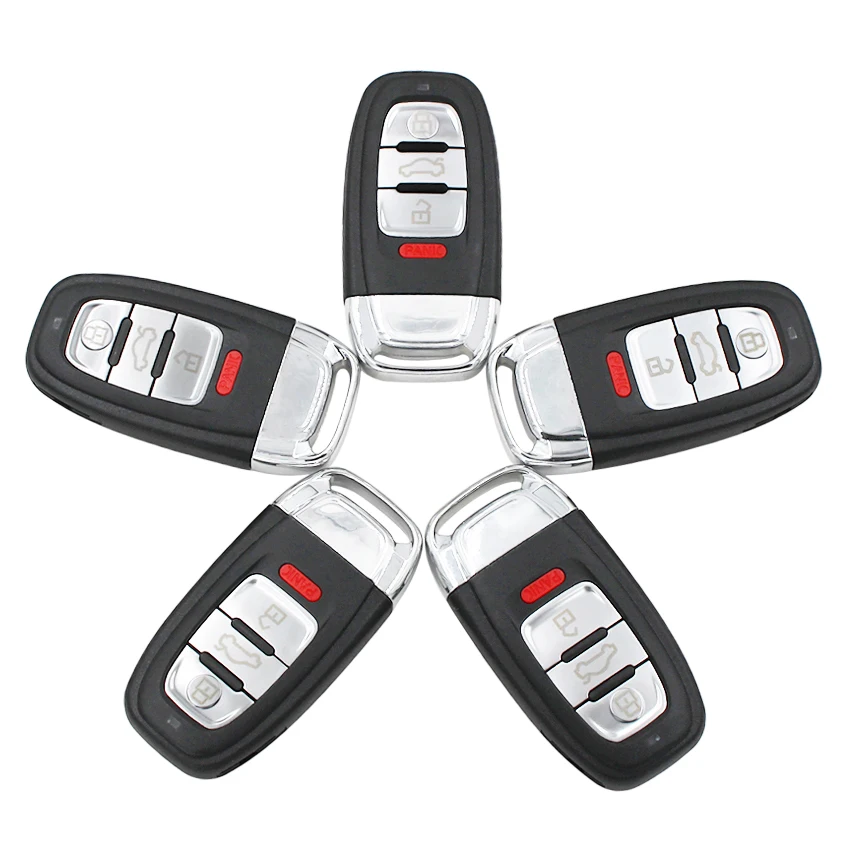 Умный пульт дистанционного ключа корпус Fob 3+ 1 кнопка для Audi A3 A4 A5 A6 Q5 Q8 S4 Uncut пустой лезвие