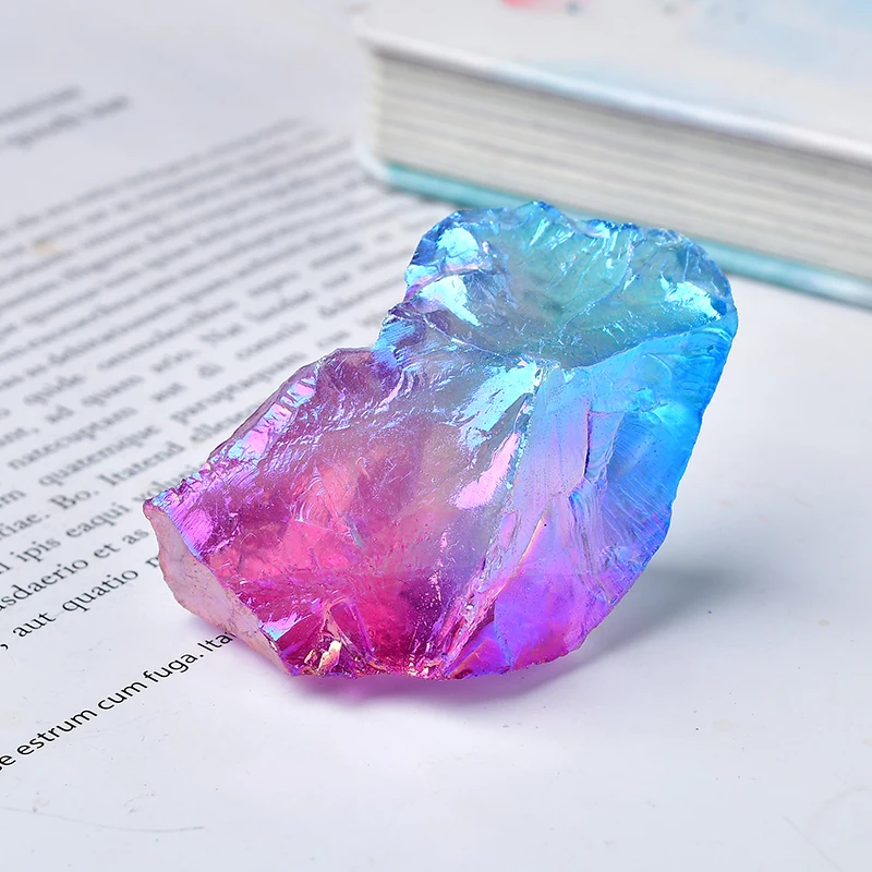 Natural Colorful Crystal Raw Healing Stone Electroplate Quartz Specimens Rough Collectibles Gemstone Fish Tank Decoration | Дом и сад