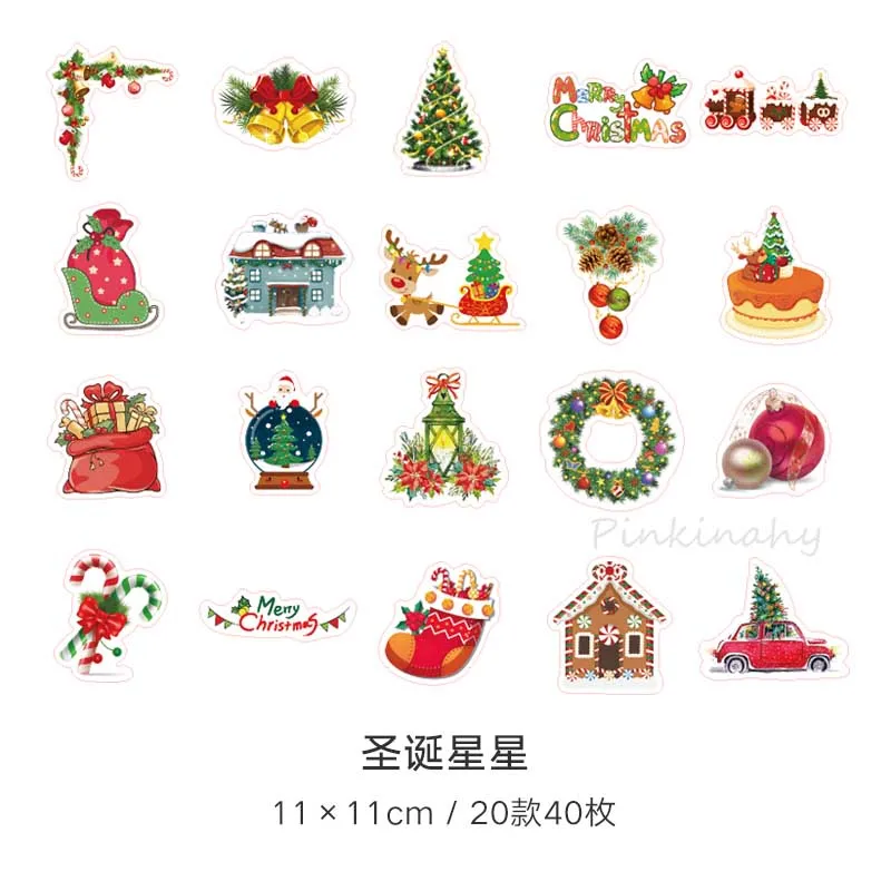 40 X Счастливого Рождества декоративные наклейки лось Санта Клаус конверт упаковочные наклейки для скрапбукинга Diy Дневник украшения Рождество - Цвет: 4