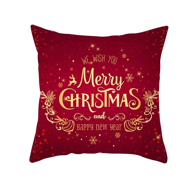 PC11735 Fuwatacchi Red Printed Cushion Cover Christmas Gift Decorative Pillow Covers for Home Sofa Polyester Throw Pillowcases 45*45cm - Цвет: PC11735