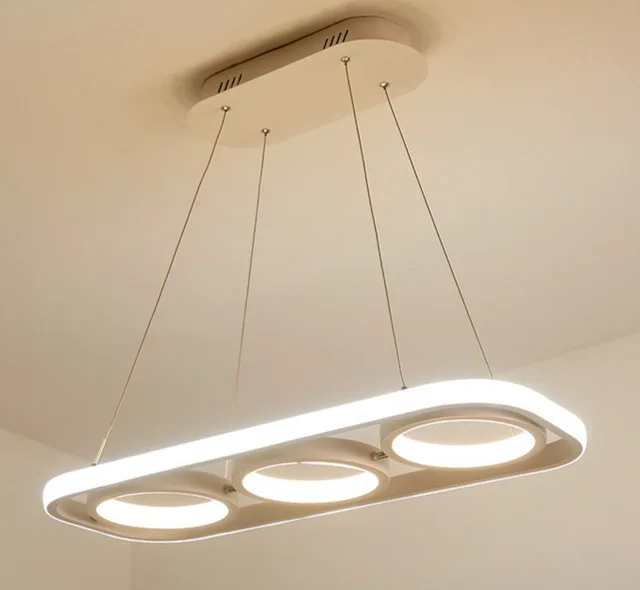 Nordic Simple White Led Pendant Chandelier Lustre Rings Led Chandelier Lamparas Luminarias Suspend Lamp For Dining Room - Цвет корпуса: E