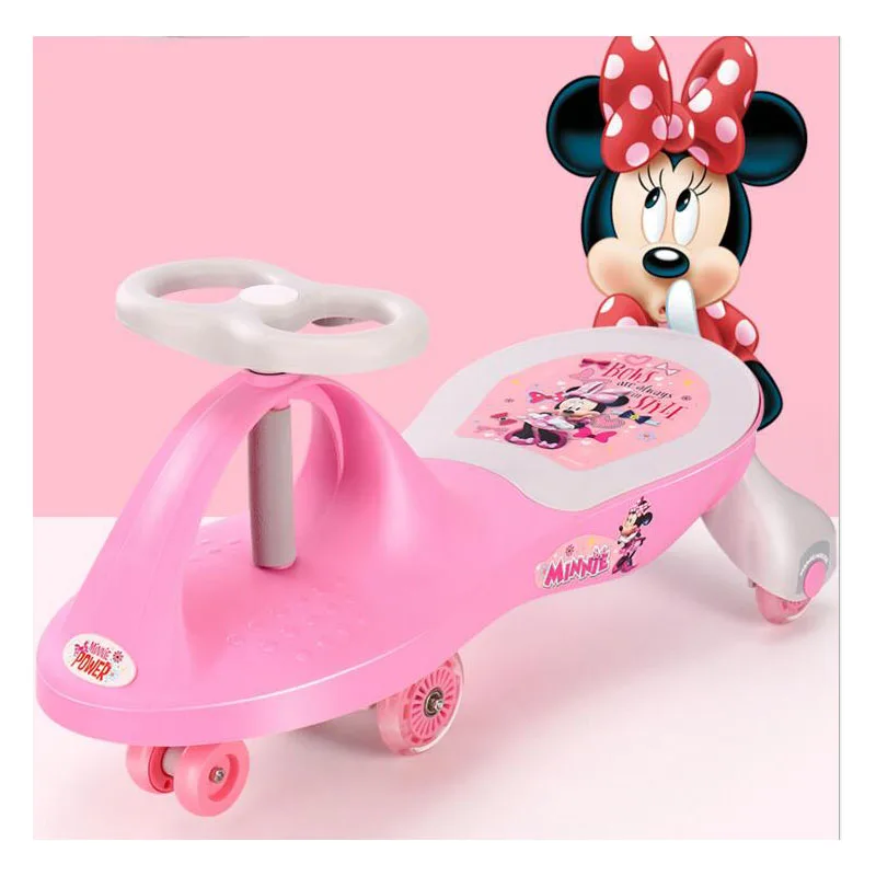 Детский крученый автомобиль от бренда disney для детей 1-3-5 лет, детский автомобиль йо-йо, ходунки, качели, автомобиль для фитнеса, Защита окружающей среды - Цвет: pink