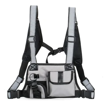 

Tactical Vest Multifunctional Chest Bag Men Women Waist Bag Reflective Shoulder Strap Vest Street Style Chest Rig