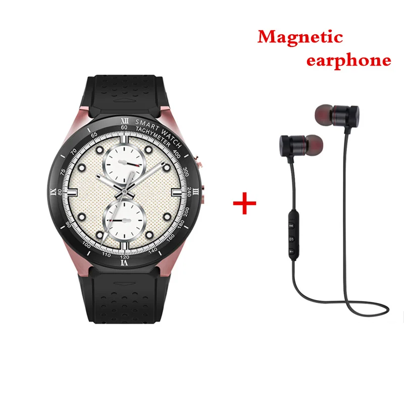 KOSPET KW88 PRO smartwatch phone Android 7.0 1GB 16GB 1.39" AMOLED screen Bluetooth 4.0 GPS Map Wearable Device Smart Watch men - Цвет: gold add headset