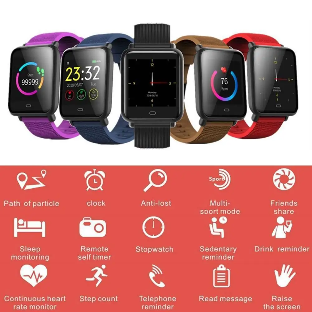 Q9 Smart Watch Blood Pressure Heart Rate Monitor Fitness Waterproof Bracelet Android Watch Women Men Smartwatch For IOS Phone