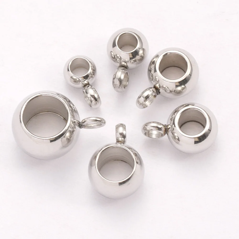 10 шт. кулон из нержавеющей стали зажим и хлопает Серебряный тон под поручень