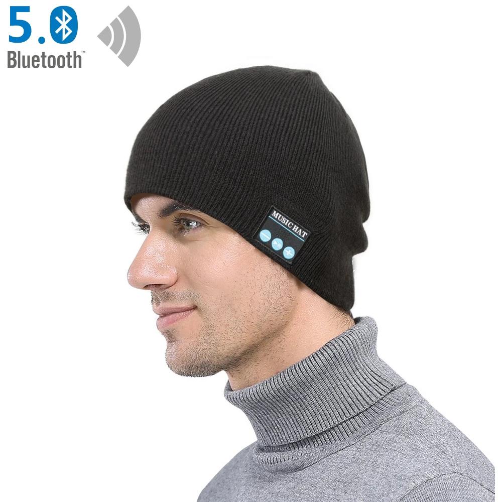 Шапка-бини с наушниками Bluetooth для смартфона мужская и женская зимняя уличная