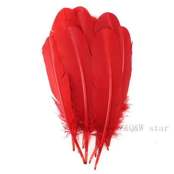 

Natural 25-30CM (10-12 inches) turkey nest forest feather dyed big red 50-200PCSDIY performance costume craft decoration