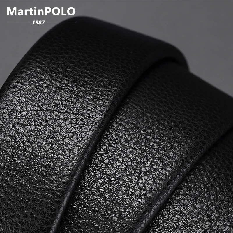 MartinPOLO мужской ремень из натуральной кожи, Воловья кожа, роскошные ремни для мужчин, автоматическая пряжка из сплава, деловой ремень MP02601P