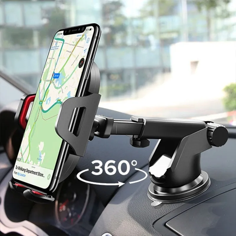 

Multifunctional car phone holder for lazy mobile phone 360Â° telescopic long pole car air outlet car fixing bracket