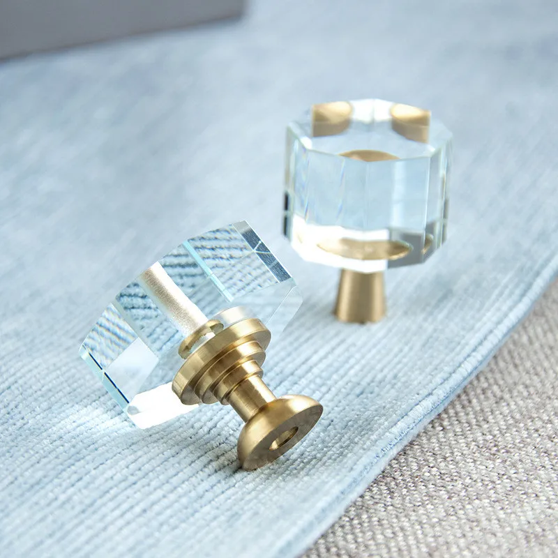 Crystal Knobs of Furniture Cabinet Pulls Brass Kitchen Dresser Cupboard Drawer Knob Door Handle Furniture Hardware