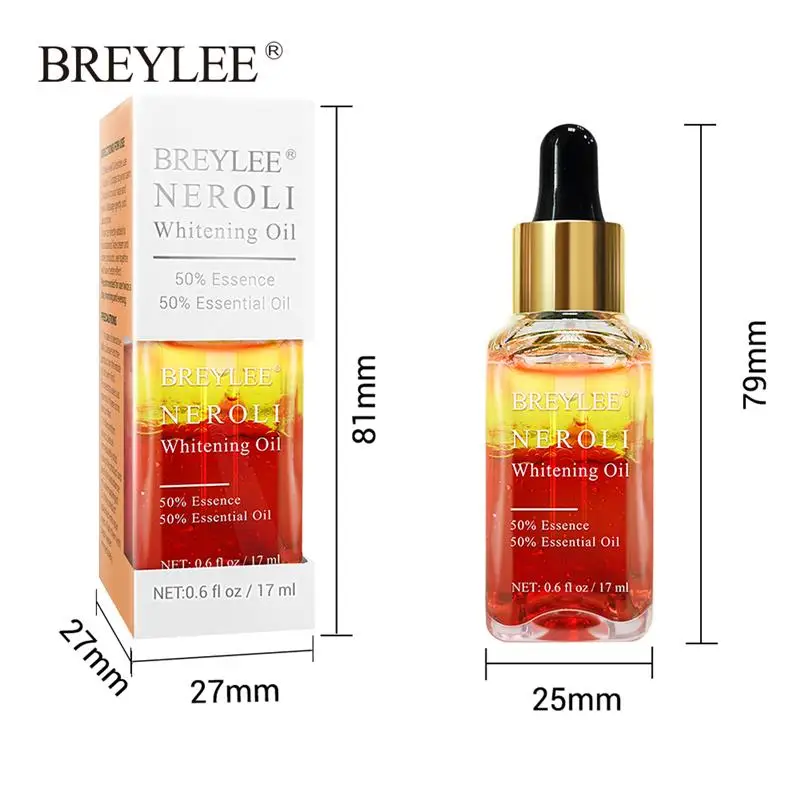 Neroli Отбеливающее эфирное масло выцветает темные пятна веснушки удаление пятнышек Осветляющий цвет лица увлажняющая сыворотка для лица 17 мл