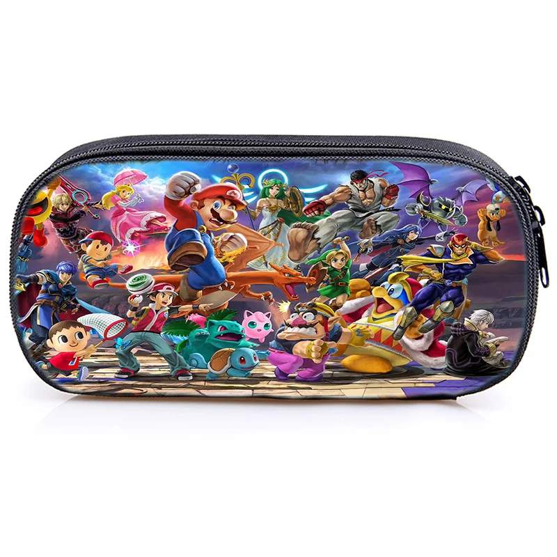Функциональный мультфильм Супер Марио Smash Bros пенал для студентов мальчиков детские канцелярские принадлежности мешок аниме высокого качества модный пенал