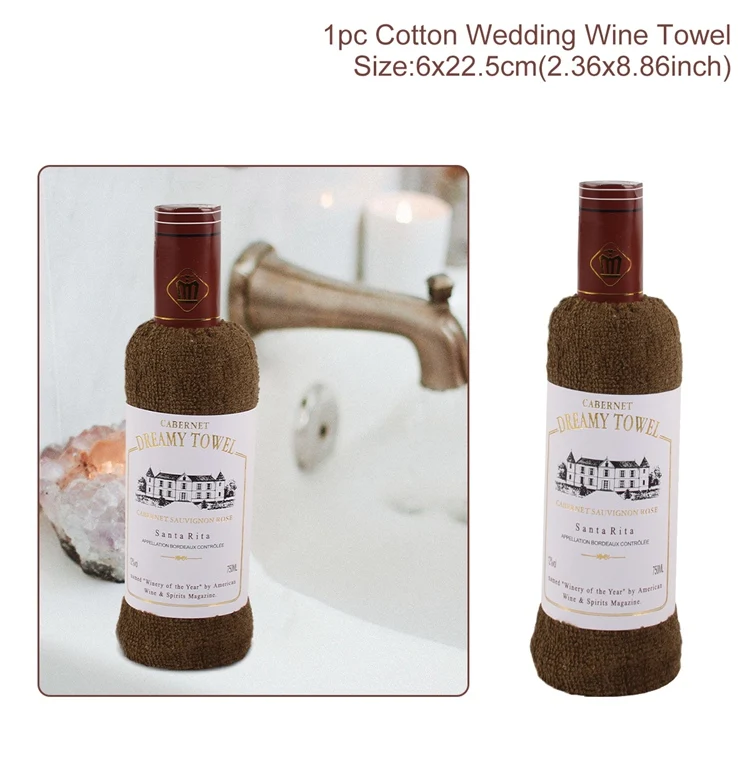 Wine Towel 4 PATIMATE свадебное полотенце в форме бутылки вина в деревенском стиле для свадебной вечеринки, подарок на день рождения, свадебные подарки для гостей - Цвет: Wine Towel 4