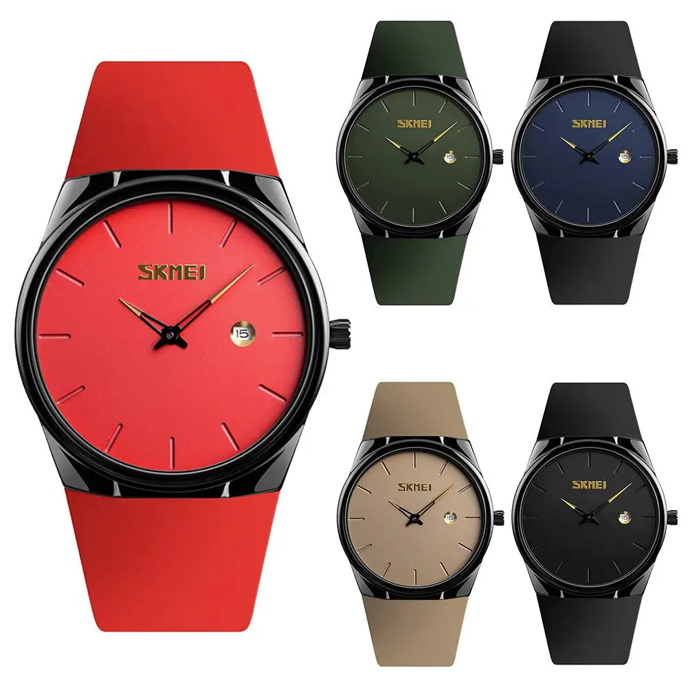 

New Style Ultra Thin Waterproof Calendar Big Round Dial Quartz Wrist Watch Couple Gift New