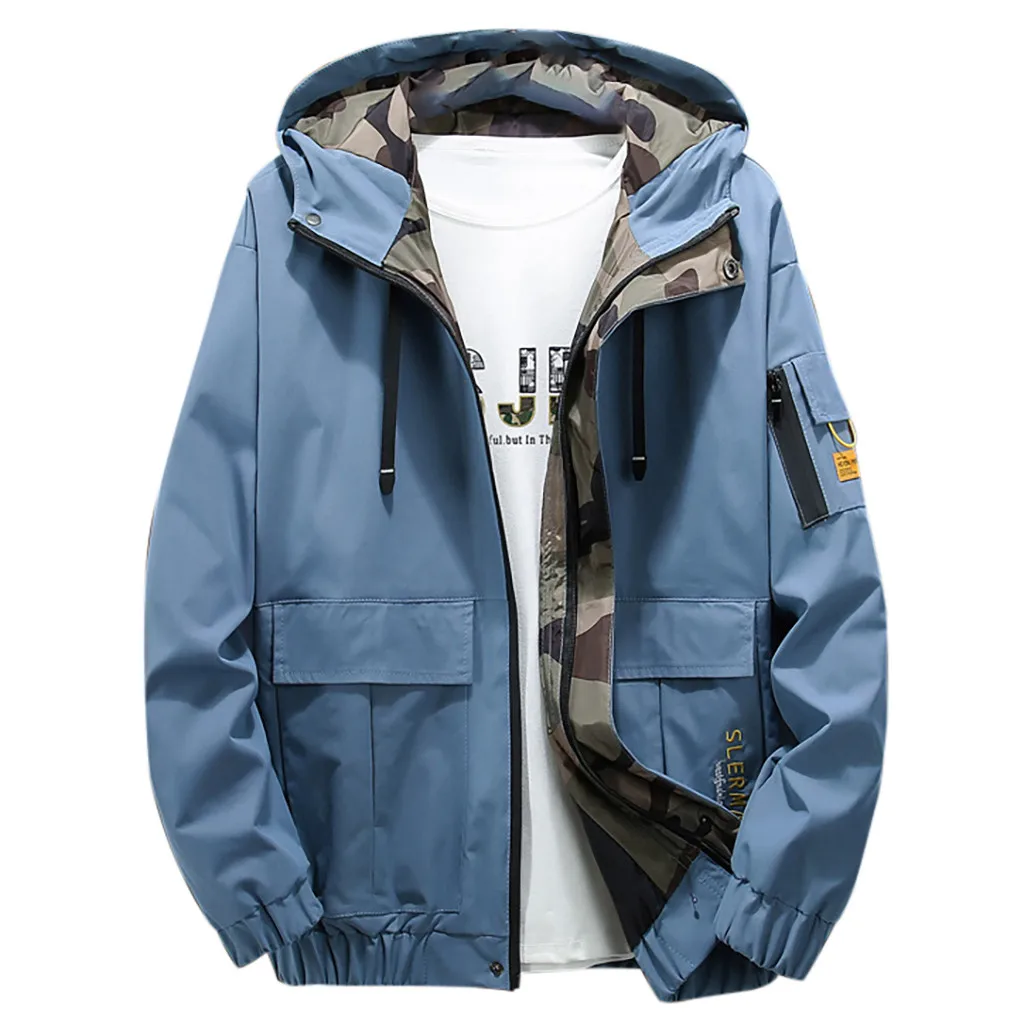 

JAYCOSIN Men's Coats Fashion Men Patchwork Hoodie Pockets coat jackets Man Winter Casual Outwear kacket male Polyester Zipper