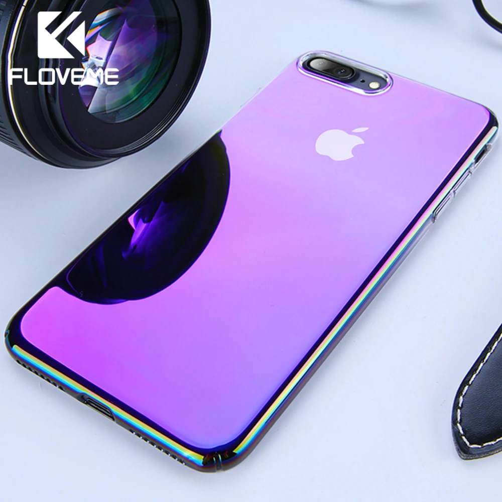 FLOVEME Unique Case For iPhone 5 5S X XS Max Luxury Gradient Ultra Thin Plastic Cover 7 8 Plus SE XR 6 6S Capa |