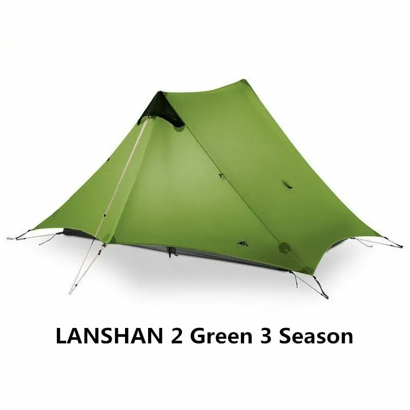 LanShan 2 3F UL GEAR 2 человек 1 человек Открытый Сверхлегкий Палатка 3 сезона - Цвет: Green 2P 3 Season