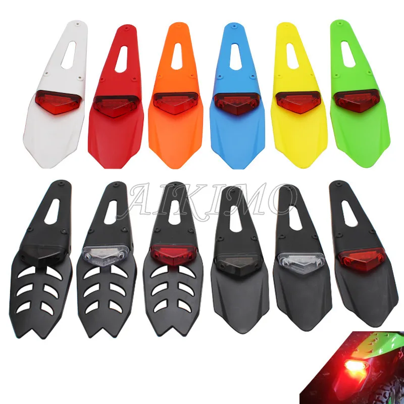 

Motorcycle Universal 12V LED Taillight Brake Lamp With Rear Fender License Plate Bracket Holder for Enduro Off-Road Bike